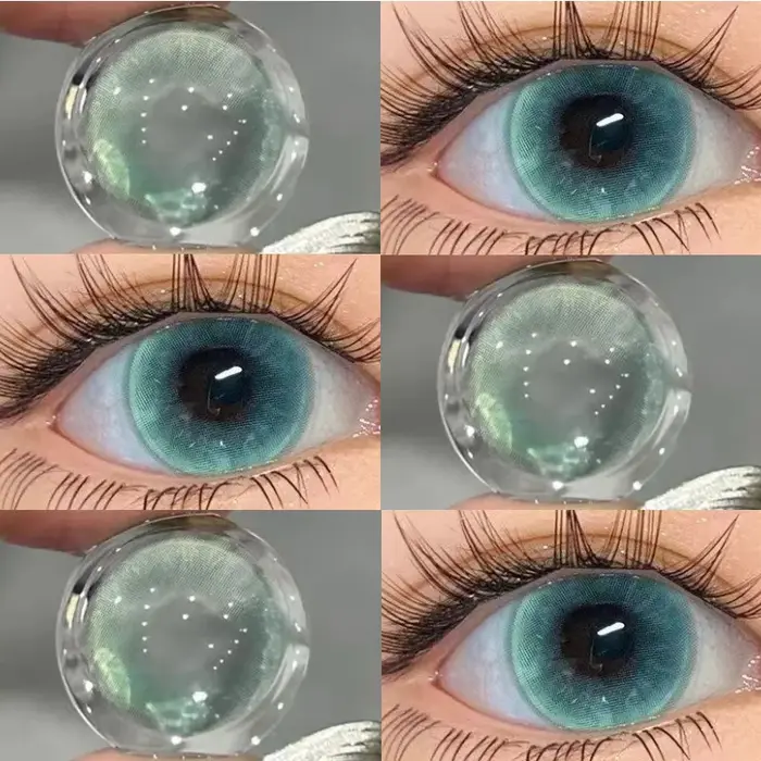 MILL CREEK 2 pièces lentilles de Contact de couleur lentille bleue grand diamètre pour les yeux avec myopie
