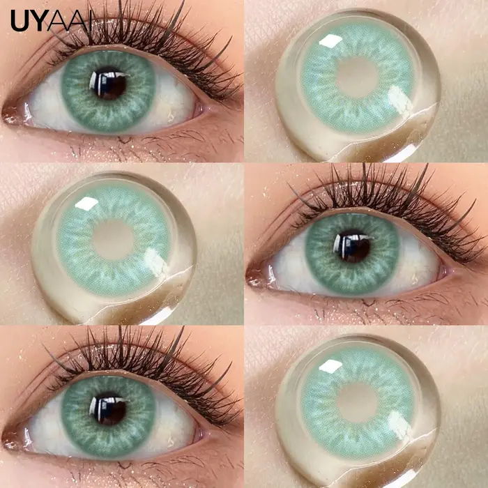 UYAAI nouvelles lentilles de contact colorées pour les yeux élèves de couleur verte Contacts oculaires bleus naturels