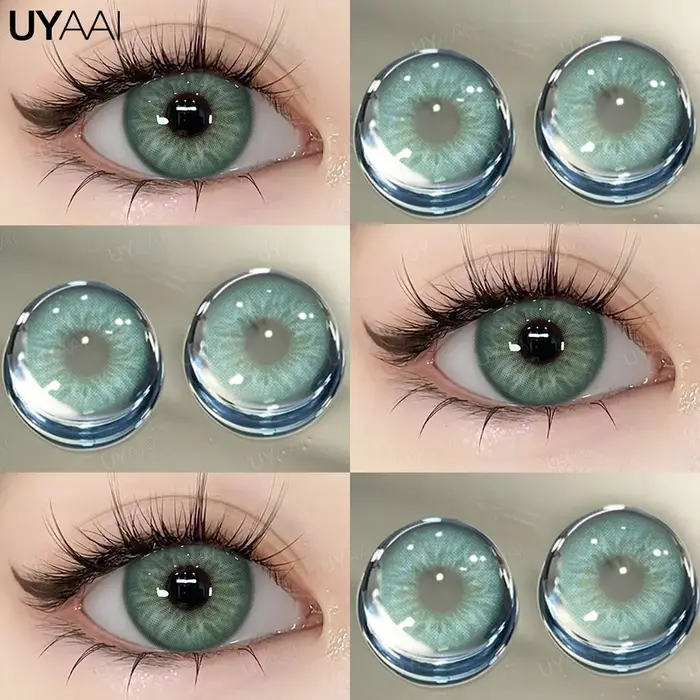 UYAAI 1 paire de contacts pour les yeux bleus élèves de couleur verte