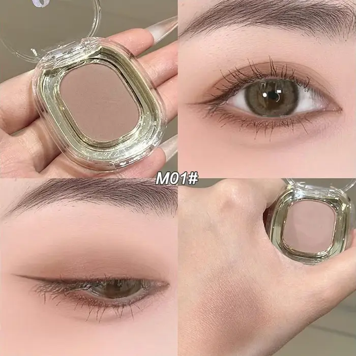 Palette de fards à paupières rose-brun multifonctionnelle, maquillage soyeux mat et scintillant, eye
