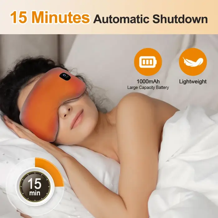 Masque oculaire chauffant sans fil avec massage par vibration électrique