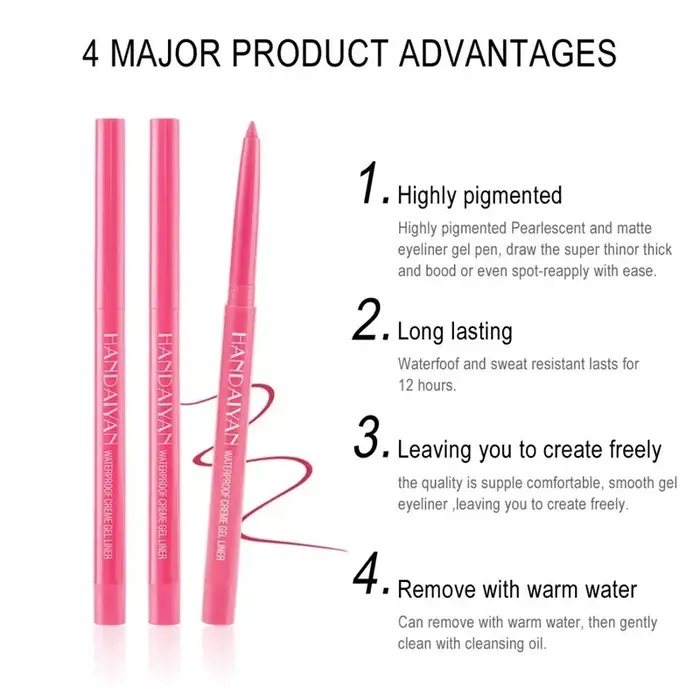 Nouveau Eyeliner mat nacré imperméable de 20 couleurs pas facile à tacher stylo