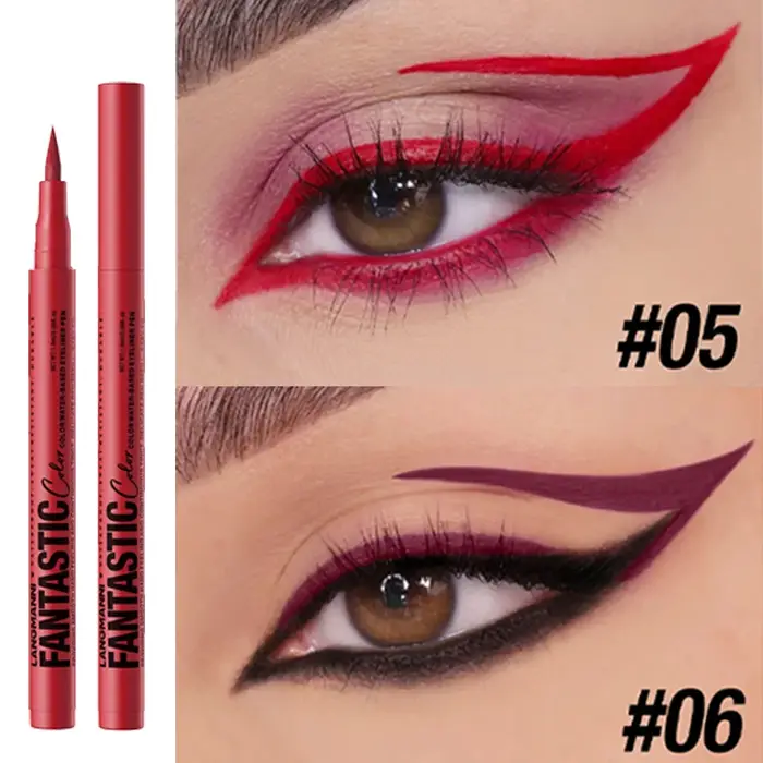 Crayon Eyeliner coloré mat, imperméable, longue durée, stylo liquide, brique à séchage rapide, rouge, noir, blanc, maquillage pour les yeux, cosmétique