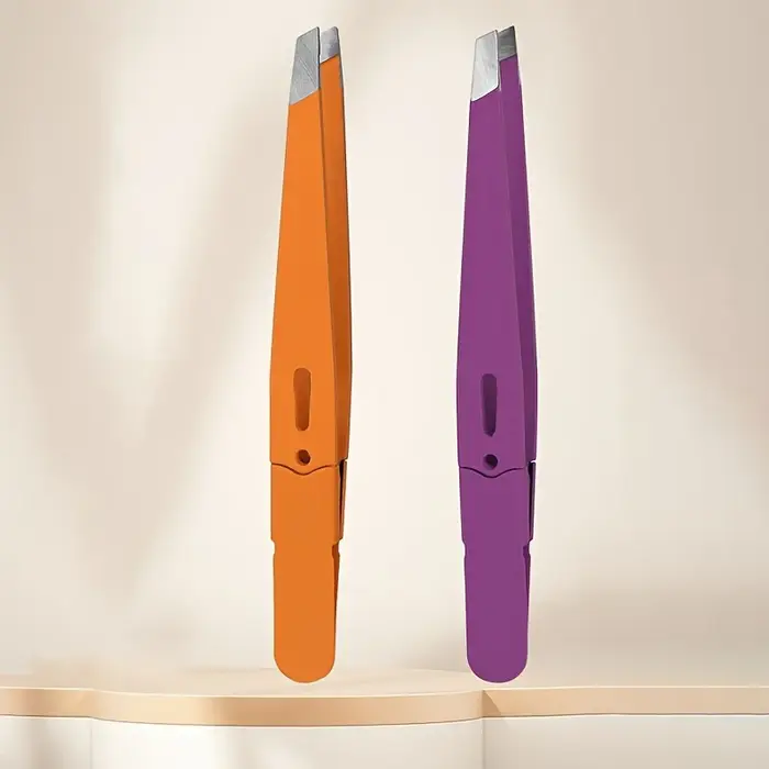 Pince à épiler sourcils en acier inoxydable couleur point d'interrogation