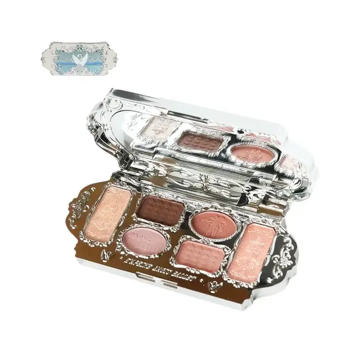 Palette de fards à paupières vintage style dentelle florale pour un look romantique, palette de fard