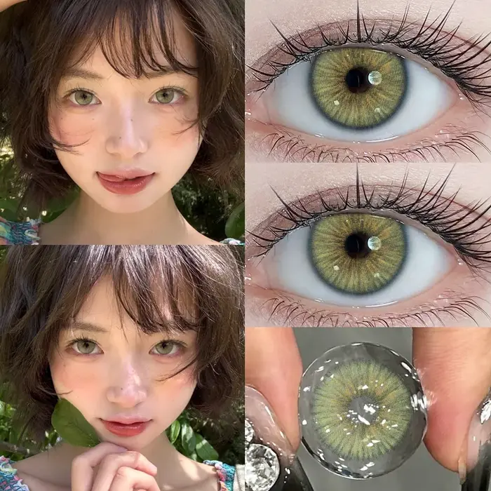 DUOXIU Lot de 2 nouvelles lentilles de contact colorées pour les yeux avec dioptrie