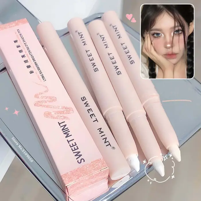 Eyeliner blanc brillant paillettes fard à paupières bâton Eye Liner stylo 15 couleurs mat marron rose nacré yeux maquillage éclaircir ver à soie