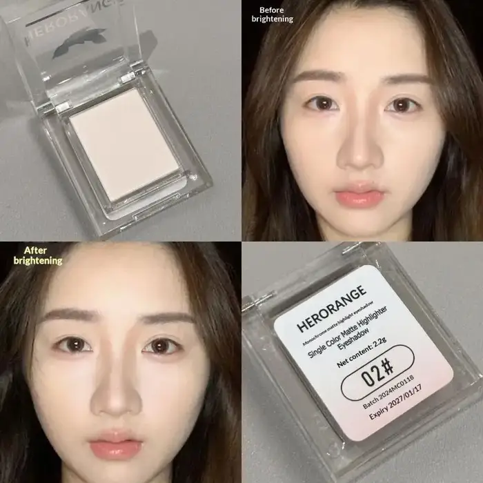 HERORANGE – Palette de fards à paupières monochromes mats, surligneur à lumière naturelle, poudre po