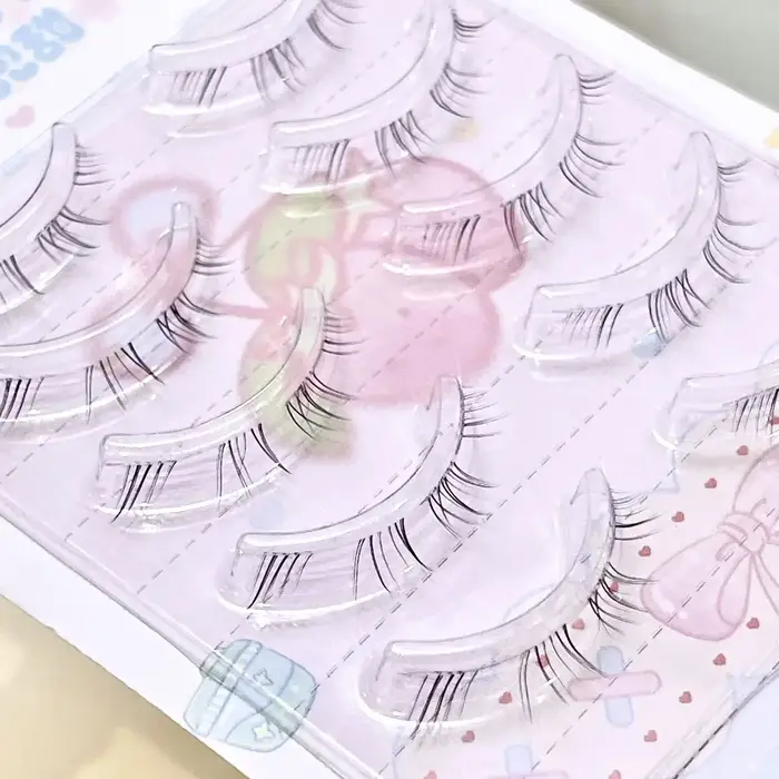 Doudoutian Faux cils inférieurs ultra fins à bande complète