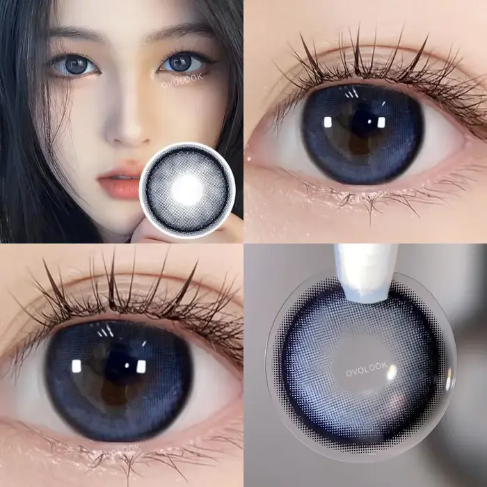 OVOLOOK - Lot de 2 paires de lentilles de contact colorées naturelles 10 tons pour embellir les yeux