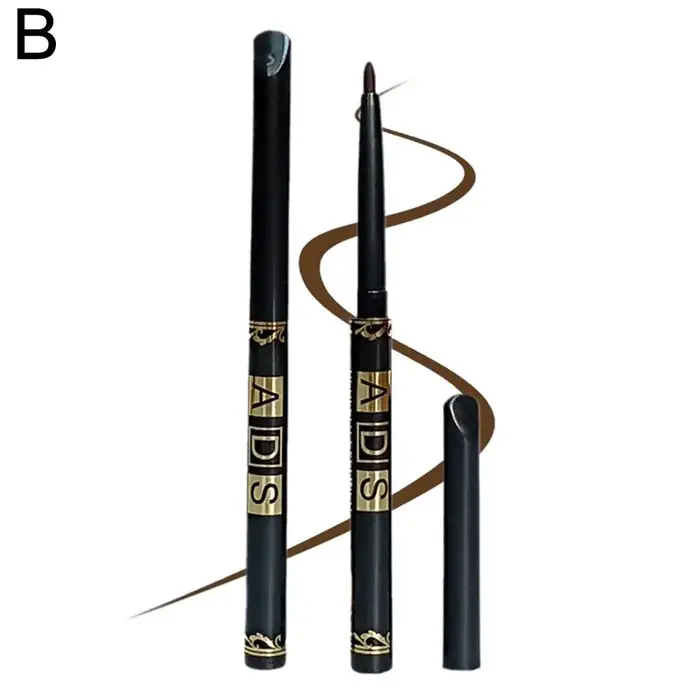ADS Stylo Eyeliner/Crayon à Sourcils Noir/Marron Imperméable Rotatif Anti-Transpiration Maquillage A