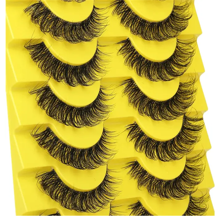 10 paires de Faux cils 6D Super moelleux et vaporeux