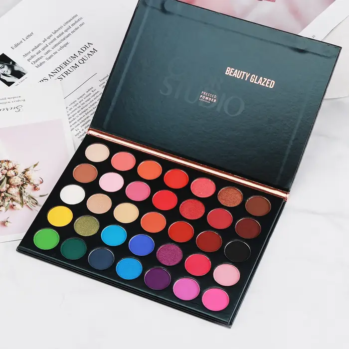 BEAUTY GLAZED Palette de fard à paupières 35 couleurs mat/brillant naturel Smokey paillettes fard à 