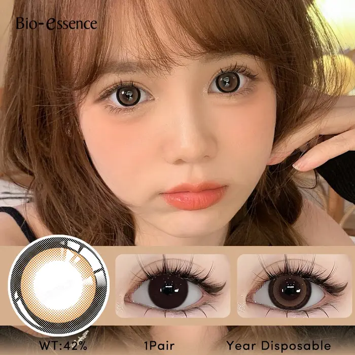 Bio-essense 1 paire de lentilles noires à grands yeux 14.5MM