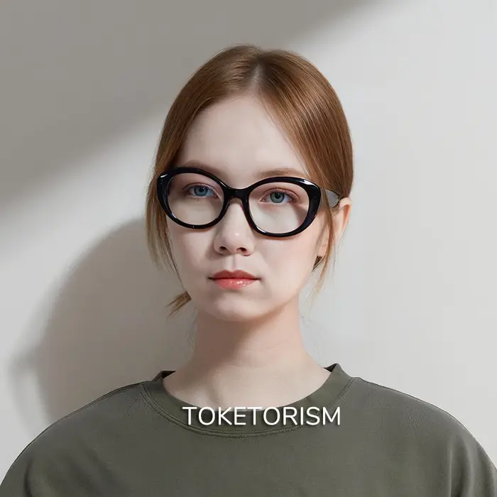 Toketorism Vintage ovale montures de lunettes femmes lumière bleue