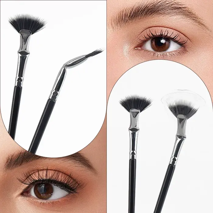 Brosse de maquillage professionnelle en forme d'éventail