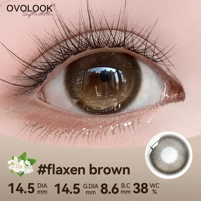 OVOLOOK - 2 paires de lentilles de contact colorées rose/bleu/vert pour maquillage