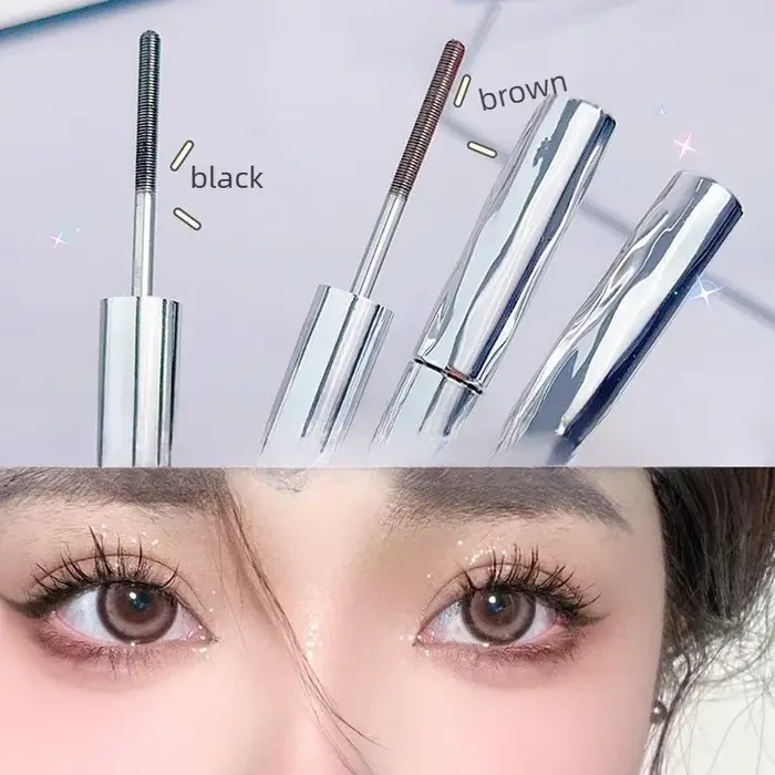 Mascara à tête de brosse spirale imperméable - Tube en acier