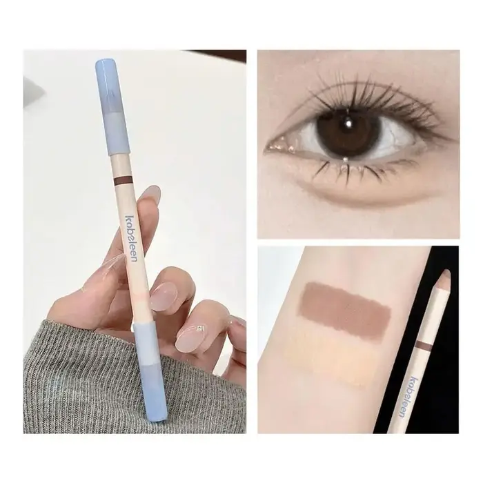 Crayon de maquillage pour les yeux double embout de précision avec capuchons, stick illuminateur et 
