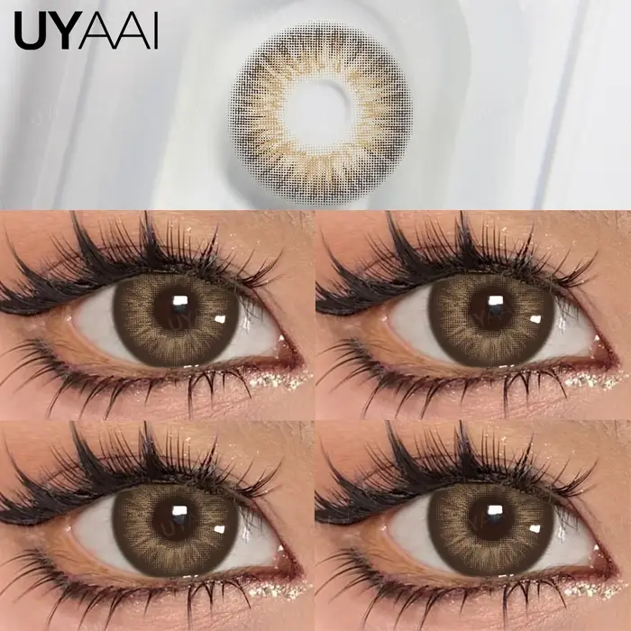 UYAAI 1 paire d'élèves colorées pour les yeux naturel brun grands