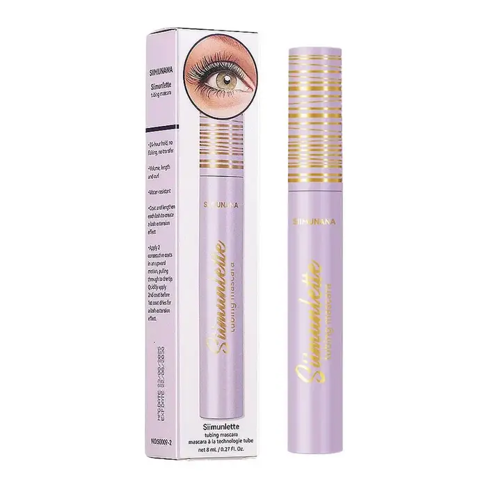  Mascara volumisant et allongeant pour cils blancs et noirs, tube, effet recourbant, base de mascar