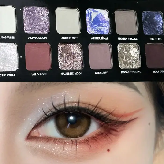 Palette de fards à paupières nacrés et scintillants