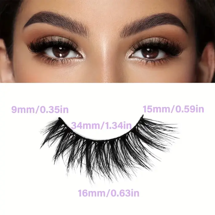 5 paires de cils œil de chat 3D faux