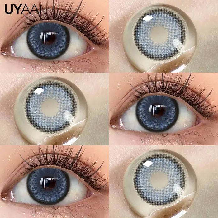 UYAAI nouvelles lentilles de contact colorées pour les yeux élèves de couleur verte Contacts oculaires bleus naturels