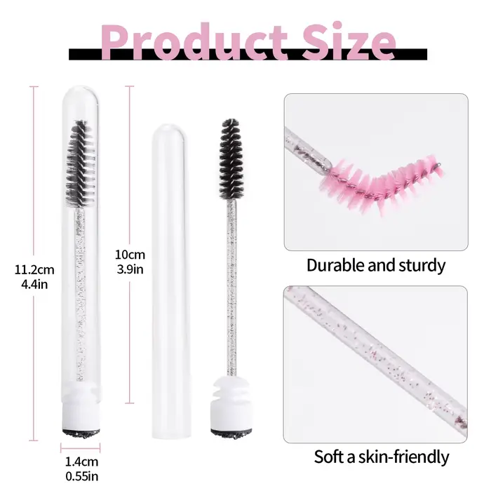 Brosses à cils de poulet réutilisables, tubes de brosse à cils, baguettes de mascara, Végétde cils a