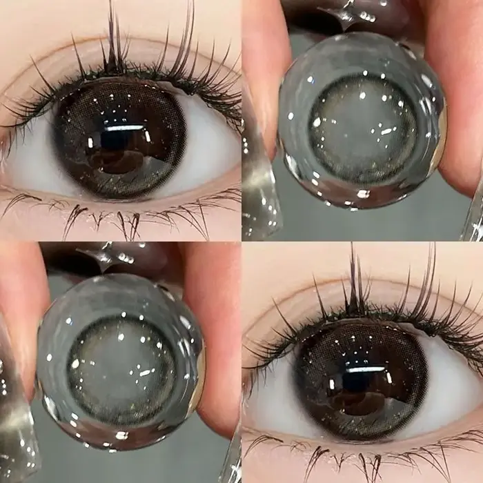 YIMEIXI 1 paire de lentilles de Contact noires 14.5mm pour les yeux avec myopie 0 à -8.00 degrés 1 jour utilisation