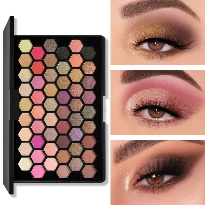 POPFEEL Palette de fards à paupières 54 couleurs – Tons de terre polyvalents et nuances arc-en-ciel vibrantes en un compact – Créez des looks de maquillage sans fin