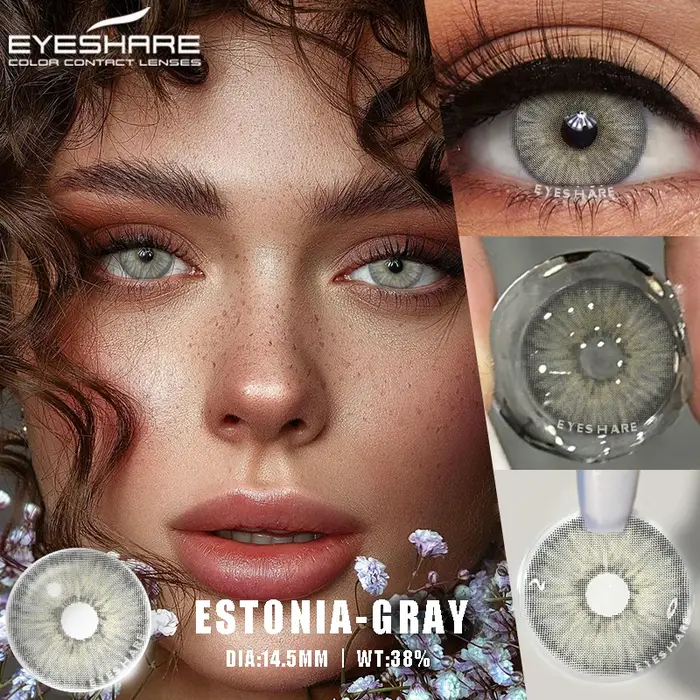 EYESHARE lentilles de contact de couleur pour les yeux gris naturel beauté élèves