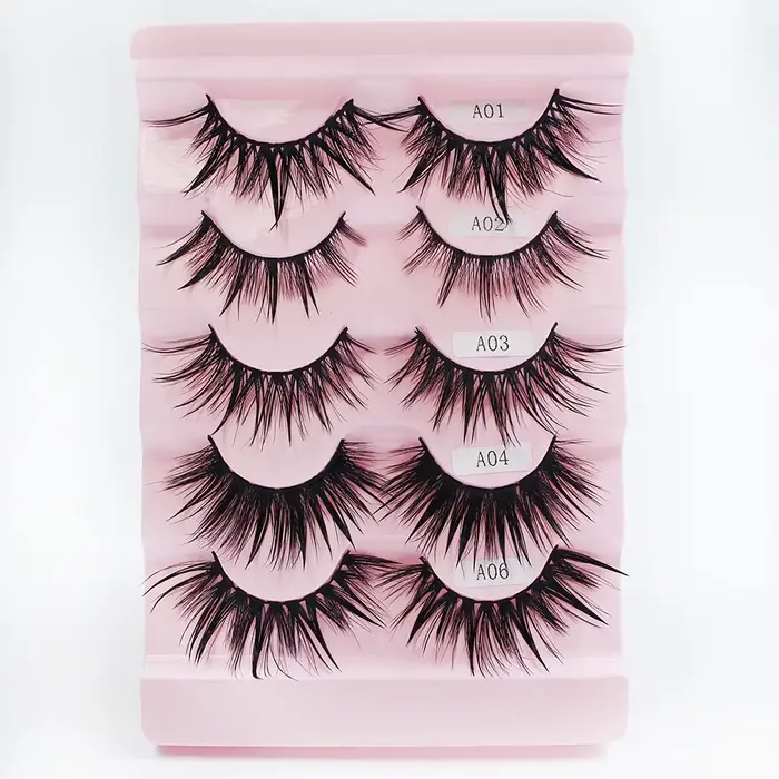 Faux cils cosplay féminins, maquillage coréen, nouveau style, pointes de support, cils 3D, cils mang