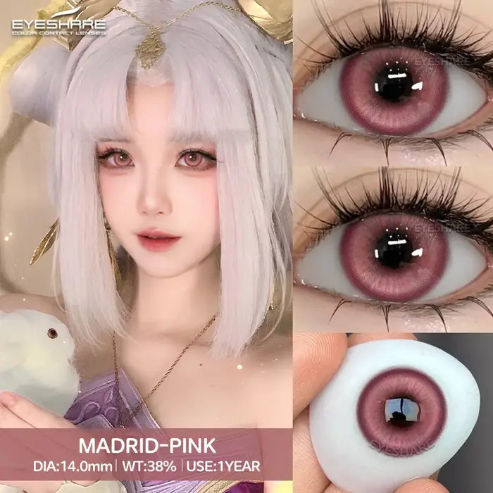 EYESHARE 1 paire couleur Cosplay rose lentilles de Contact