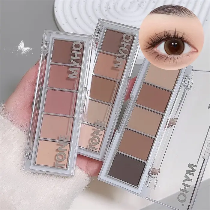MYHO coréen cinq couleurs fard à paupières Palette plein mat brun Contour du visage ombre