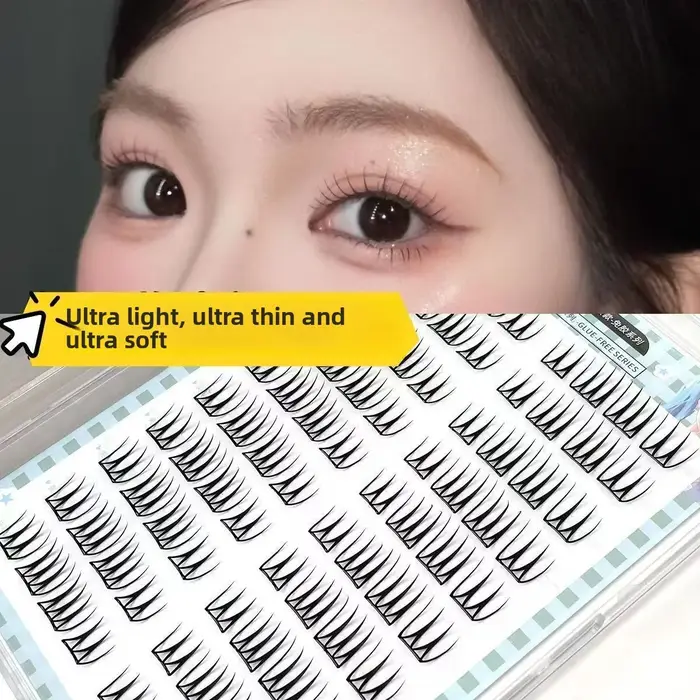 Faux cils sans colle, bandes de cils en forme de U