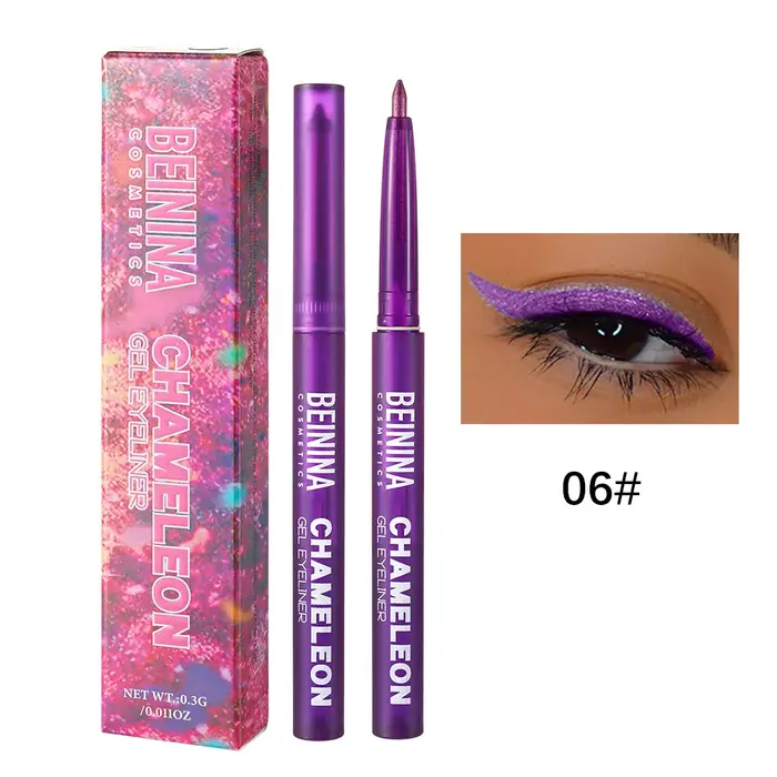 Crayon Gel Eyeliner Multicolore Métallique Bleu Effet Caméléon Brillant, Fard à Paupières, Eyeliner 