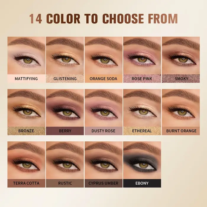 Palette de fards à paupières 14 couleurs