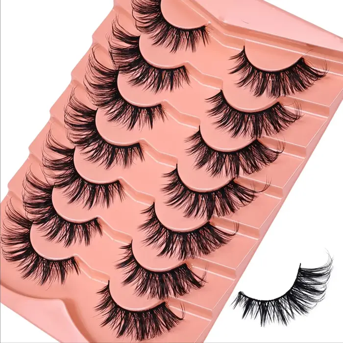 7 paires de faux cils 5D effet œil de chat
