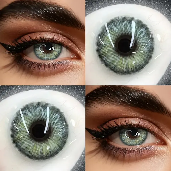 VISUASHOW Iris Grey Lentilles de contact colorées naturelles à usage semi-annuel