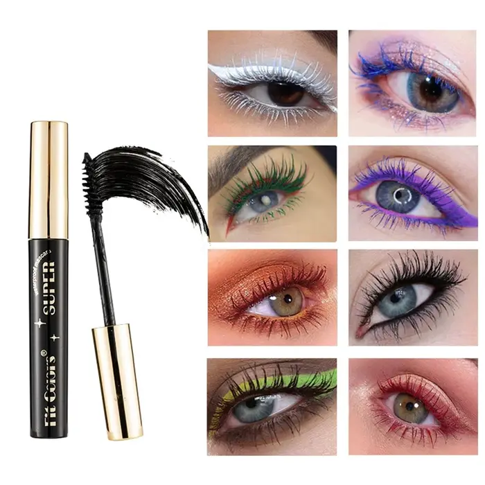 Mascara Volumisant et Courbant Arc-en-ciel 12 Teintes Imperméable Anti-écaillage Effet Volume Cils Violet Bleu Rose Vert Rouge Longue Tenue