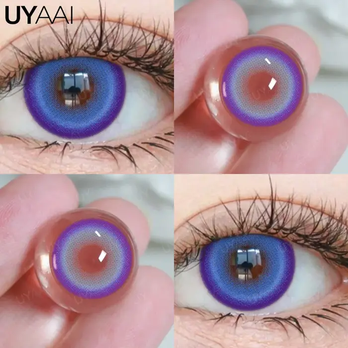 UYAAI 1 paire de lentilles de couleur œil bleu pour Cosplay jante de marcheur blanc coloré Anime élèves colorés