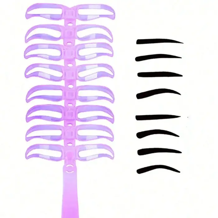 Ensemble de gabarits à sourcils réutilisables 8 en 1, outil de gabarit à sourcils, outil de maquilla