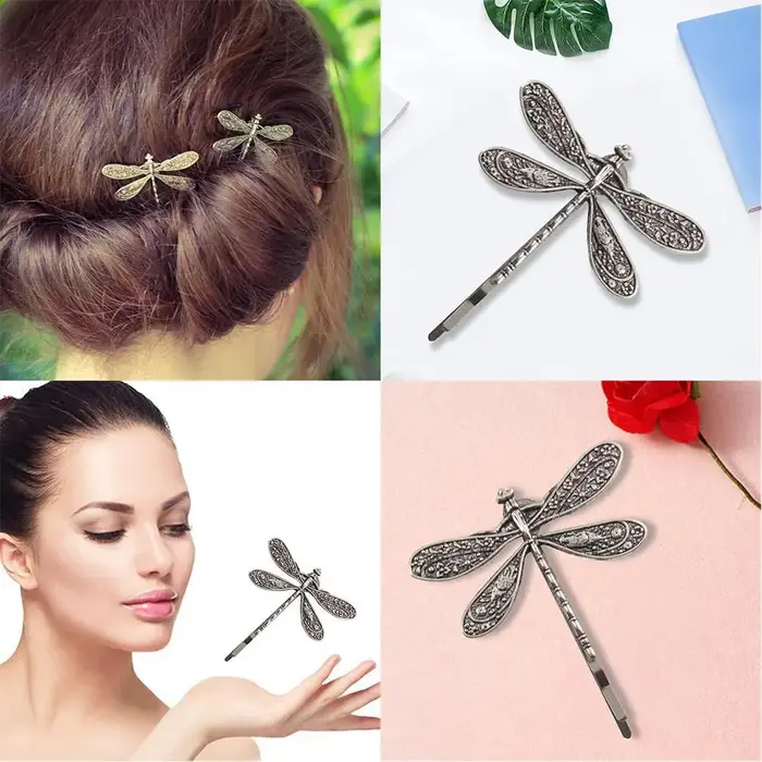 Épingles à cheveux libellule rétro