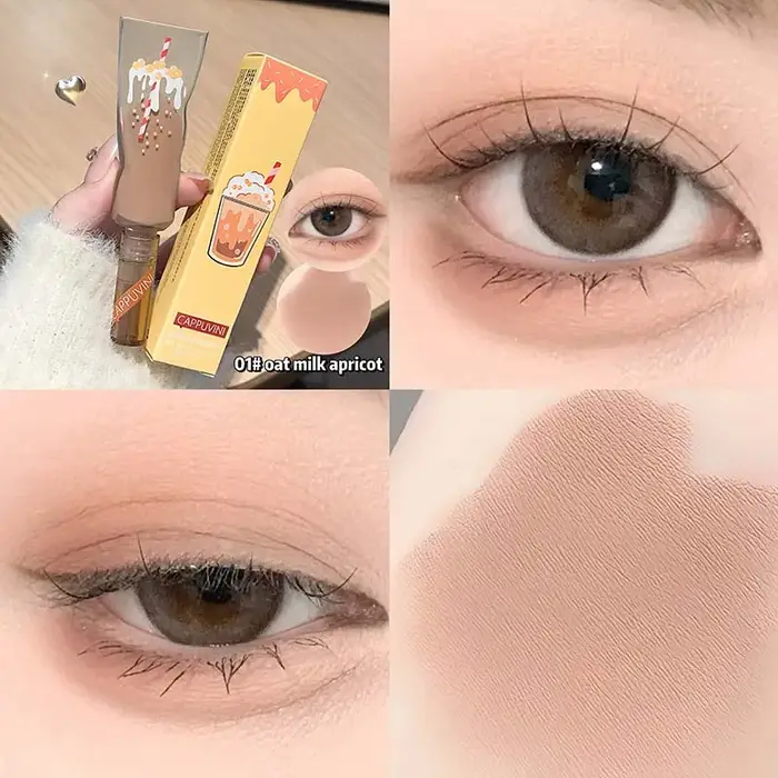Fard à paupières liquide en forme de dentifrice, crème mate, couleur thé au lait, Contour approfondi