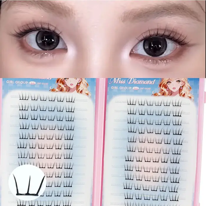 Cils de fée fins en flocons, faux cils style coréen pour filles idoles, extensions de cils naturels