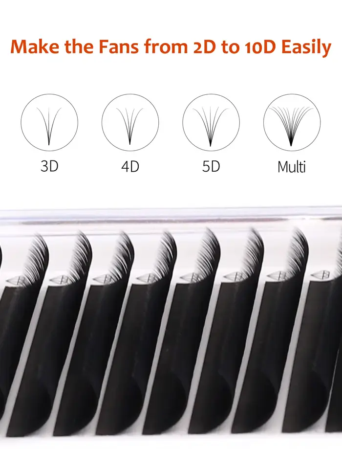 LASHPROFESSOR 10 plateaux/lot Extensions de cils 6-20mm Noir mat Faux cils individuels en cachemire