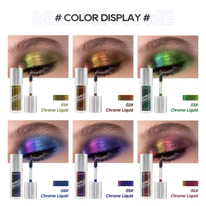 Pigments de changement de vitesse multi-chromes fard à paupières liquide caméléon