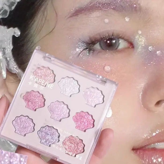 Nouvelle coquille fée nacré fard à paupières Palette Aurora pêche miroitant paillettes scintillantes ombre