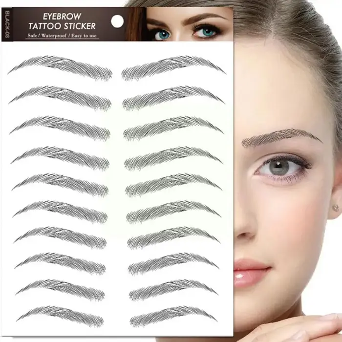 Autocollants de sourcils ressemblant à des cheveux 6D